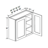 Wall Kitchen Cabinet - 27W x 36H x 12D - Charleston Saddle - RTA