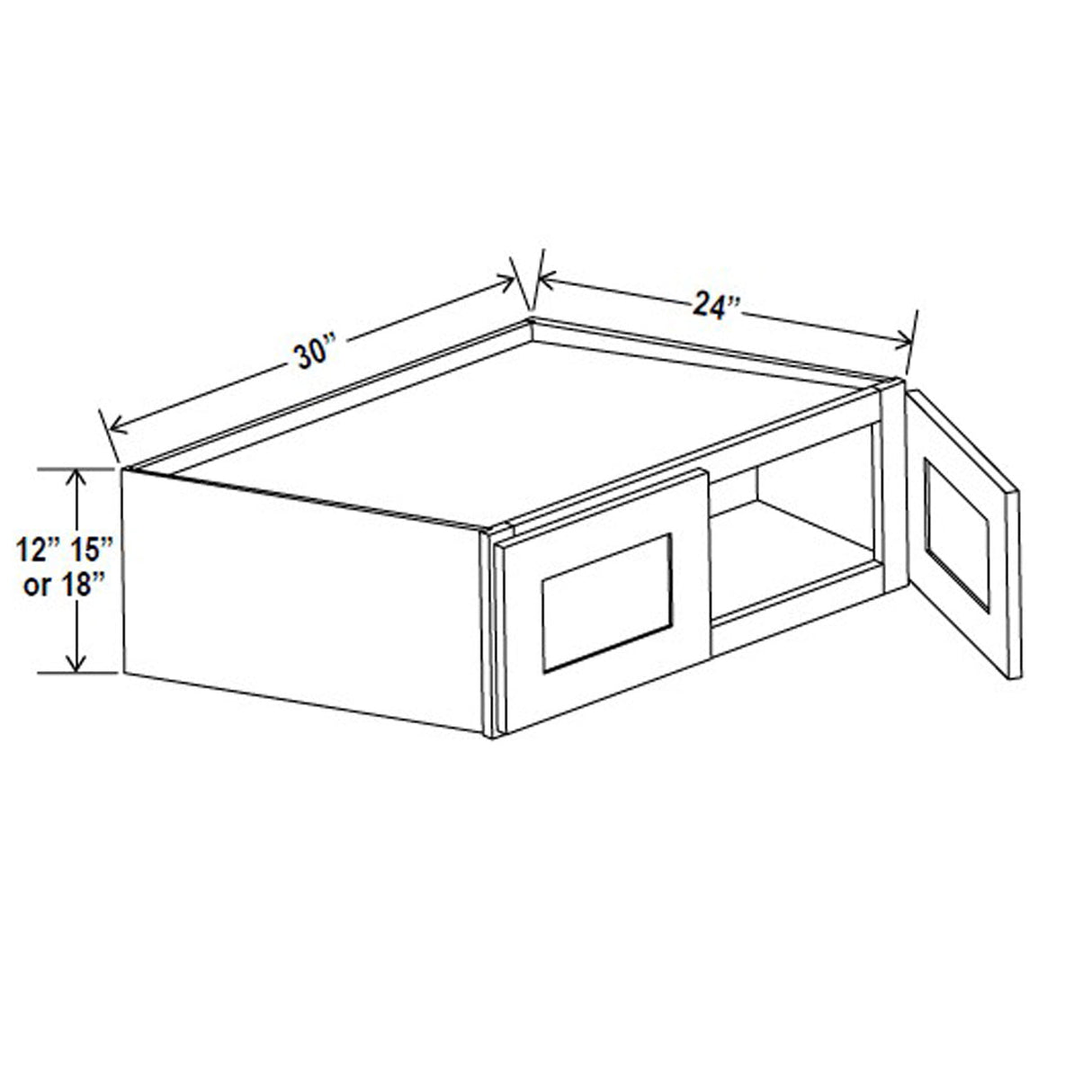 Refrigerator Cabinet - 30W x 12H x 24D - Blue Shaker Cabinet