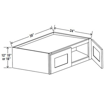 Refrigerator Cabinet - 30W x 12H x 24D - Aria White Shaker