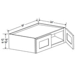 Refrigerator Cabinet - 30W x 12H x 24D - Aria White Shaker - RTA
