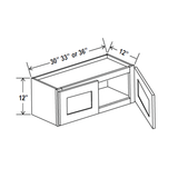 Wall Kitchen Cabinet - 30W x 12H x 12D - Grey Shaker Cabinet
