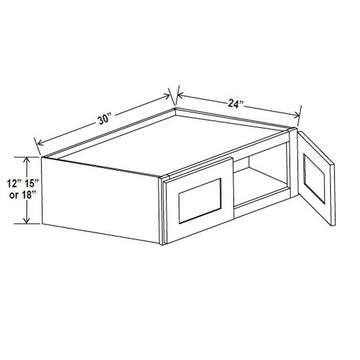 Refrigerator Cabinet - 30W x 15H x 24D -Charleston White - RTA