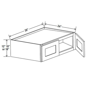 Refrigerator Cabinet - 30W x 15H x 24D - Aria White Shaker