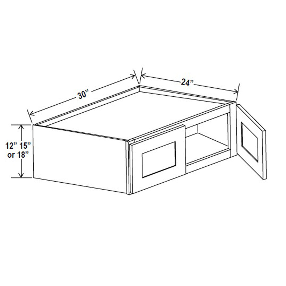 Refrigerator Cabinet - 30W x 15H x 24D - Charleston Saddle - RTA
