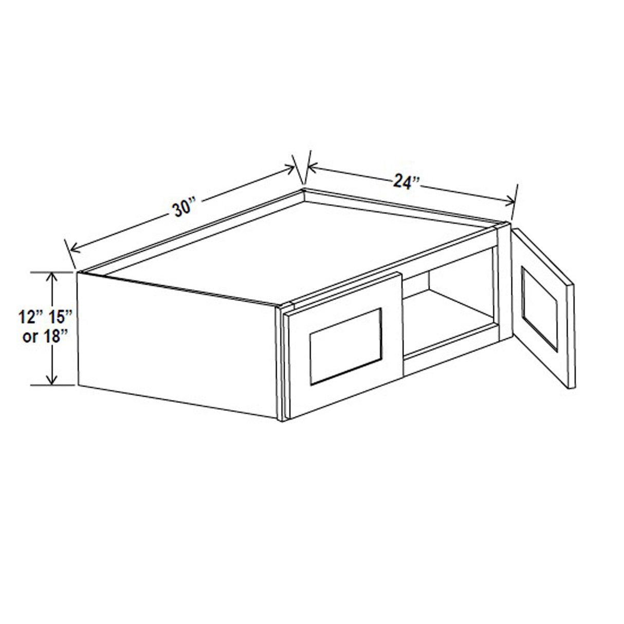 Refrigerator Cabinet - 30W x 18H x 24D - Aria Shaker Espresso - RTA