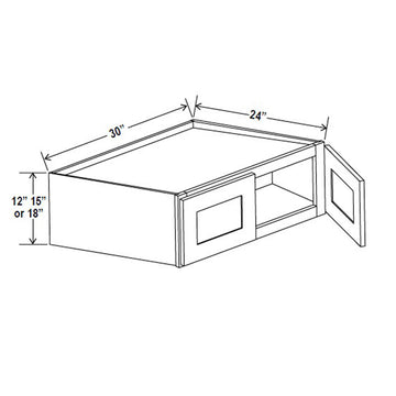 Refrigerator Cabinet - 30W x 18H x 24D - Aria Shaker Espresso - RTA