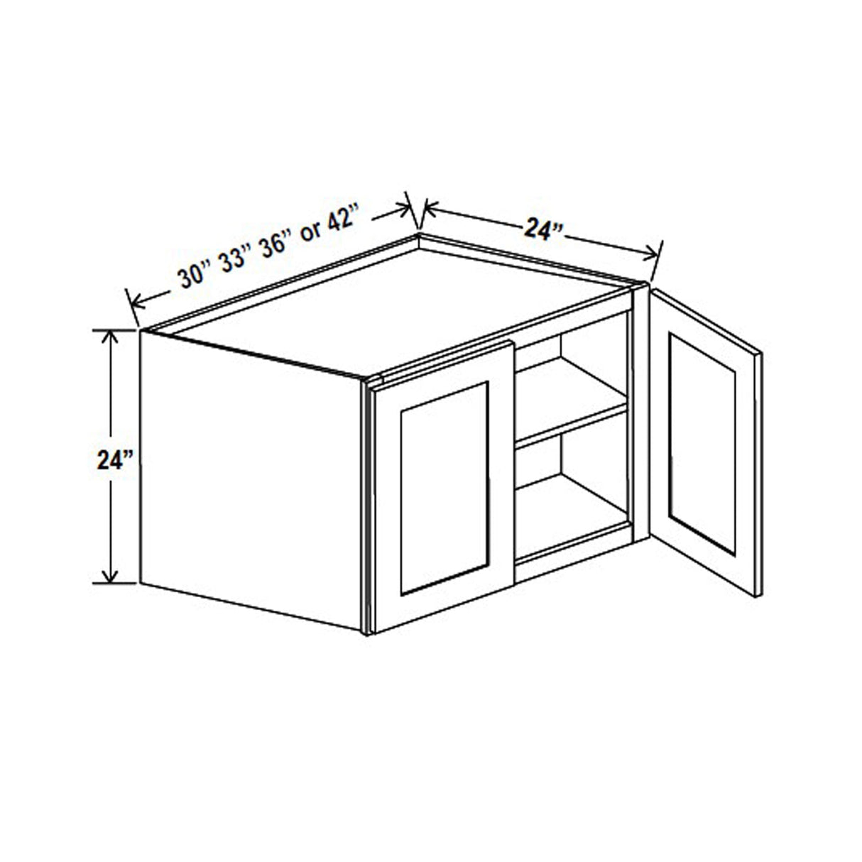 Refrigerator Cabinet - 30W x 24H x 24D - Blue Shaker Cabinet