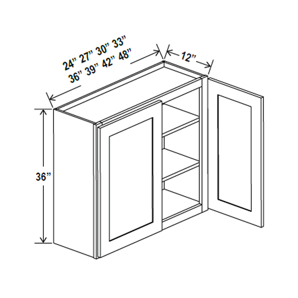 Wall Kitchen Cabinet - 30W x 36H x 12D - Charleston Saddle - RTA