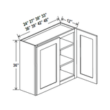 Wall Kitchen Cabinet - 30W x 36H x 12D -Charleston White