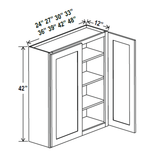 Wall Kitchen Cabinet - 30W x 42H x 12D - Grey Shaker Cabinet - RTA