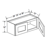 Wall Kitchen Cabinet - 33W x 12H x 12D -Charleston White