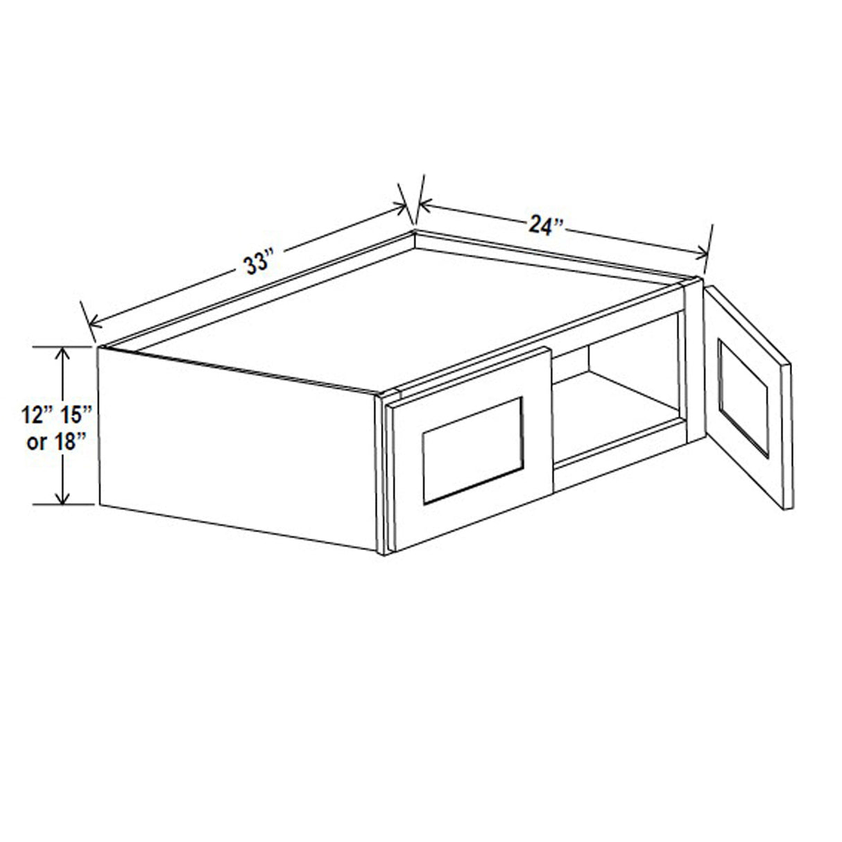 Refrigerator Cabinet - 33W x 15H x 24D -Charleston White