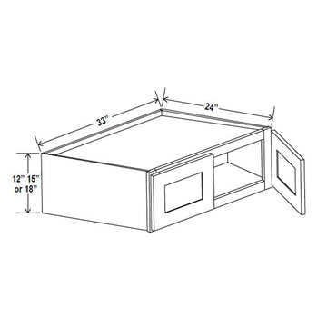 Refrigerator Cabinet - 33W x 18H x 24D - Aria White Shaker - RTA