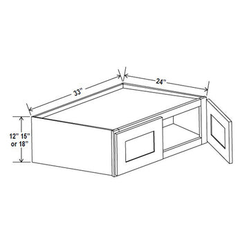 Refrigerator Cabinet - 33W x 18H x 24D - Charleston Saddle