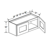 Wall Kitchen Cabinet - 33W x 18H x 12D - Charleston Saddle