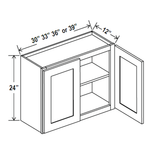 Wall Kitchen Cabinet - 33W x 24H x 12D - Aria White Shaker