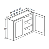Wall Kitchen Cabinet - 33W x 30H x 12D - Charleston Saddle