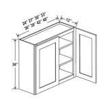 Wall Kitchen Cabinet - 33W x 36H x 12D - Aria Shaker Espresso - RTA