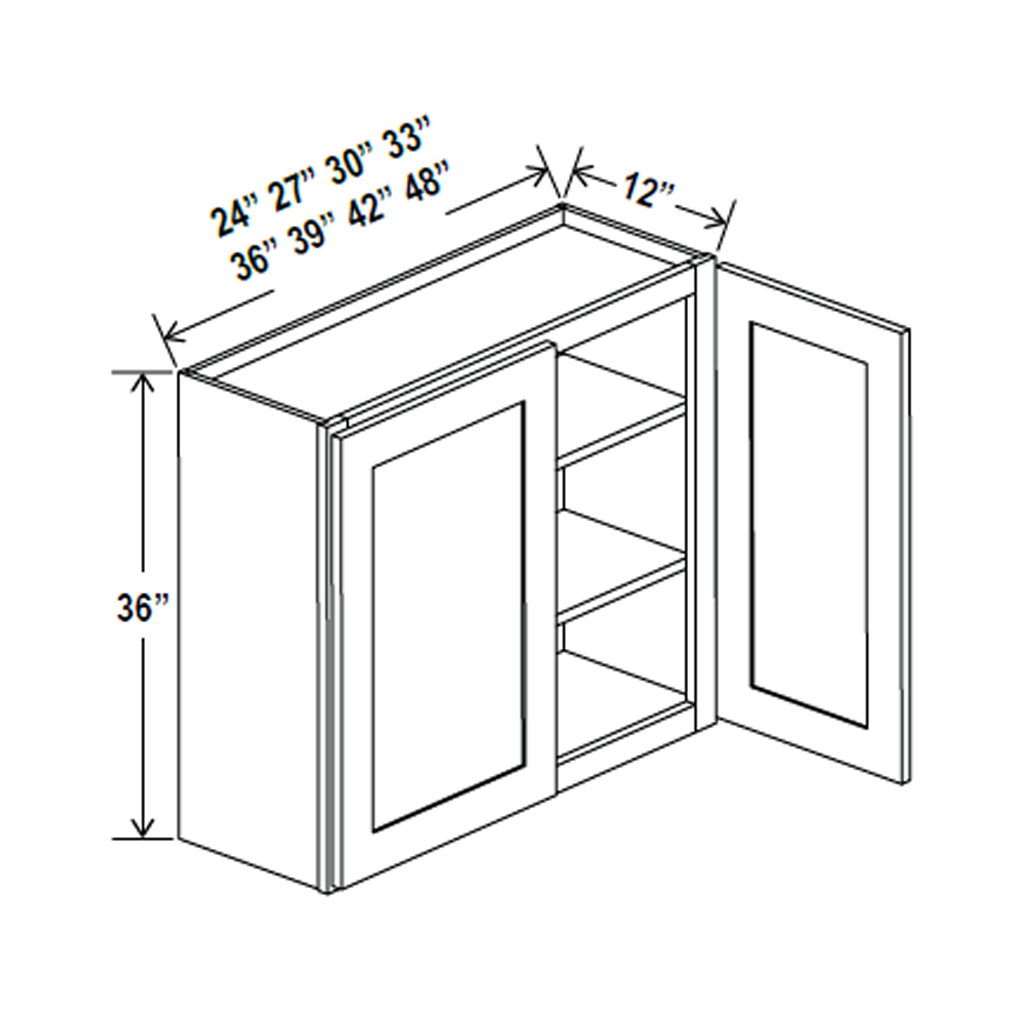 Wall Kitchen Cabinet - 33W x 36H x 12D - Charleston Saddle - RTA