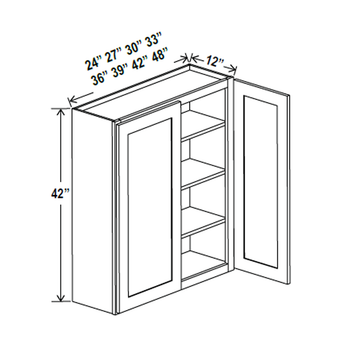 Wall Kitchen Cabinet - 33W x 42H x 12D -Charleston White - RTA