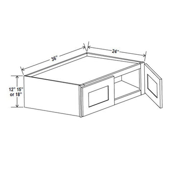 Wall Kitchen Cabinet - 36W x 12H x 24D - Aspen White - RTA