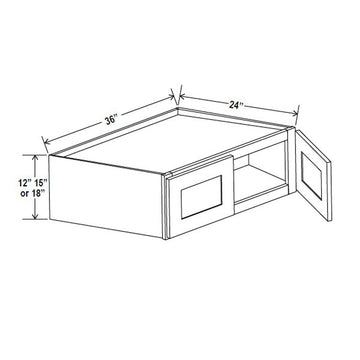 Wall Kitchen Cabinet - 36W x 12H x 24D - Aspen Charcoal Grey