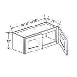 Wall Kitchen Cabinet - 36W x 12H x 12D - Charleston Saddle - RTA