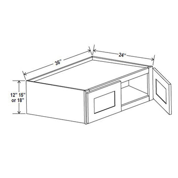 Refrigerator Cabinet - 36W x 15H x 24D -Charleston White