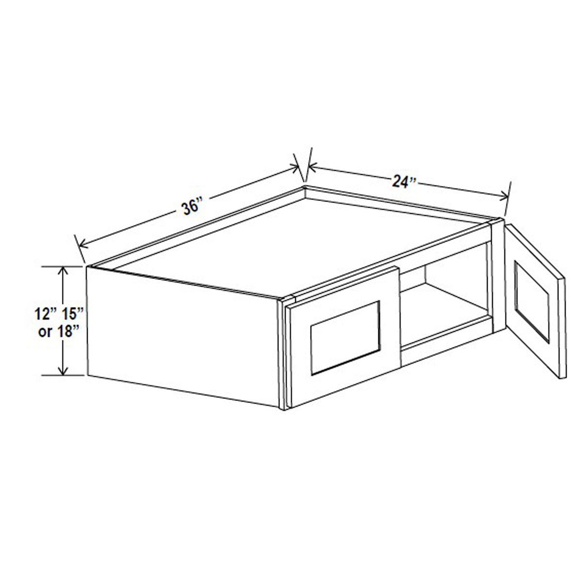 Refrigerator Cabinet - 36W x 15H x 24D - Grey Shaker Cabinet - RTA