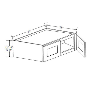 Refrigerator Cabinet - 36W x 15H x 24D - Charleston Saddle - RTA