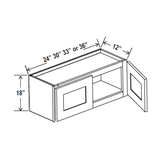 Wall Kitchen Cabinet - 36W x 18H x 12D - Charleston Saddle - RTA