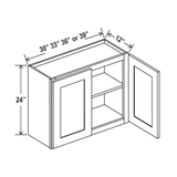 Wall Kitchen Cabinet - 36W x 24H x 12D - Charleston Saddle - RTA