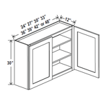 Wall Kitchen Cabinet - 36W x 30H x 12D - Charleston Saddle - RTA