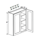 Wall Kitchen Cabinet - 36W x 42H x 12D - Aria Shaker Espresso