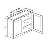 Wall Kitchen Cabinet - 39W x 30H x 12D - Charleston Saddle
