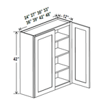 Wall Kitchen Cabinet - 39W x 42H x 12D - Grey Shaker Cabinet - RTA