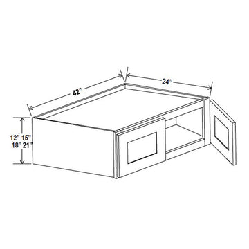 Kitchen Wall Cabinet - 42W x 15H x 24D -Charleston White - RTA