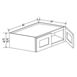 Refrigerator Cabinet - 42W x 18H x 24D - Grey Shaker Cabinet - RTA