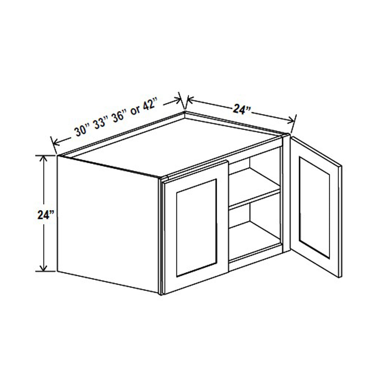 Refrigerator Cabinet - 42W x 24H x 24D - Aria Shaker Espresso - RTA