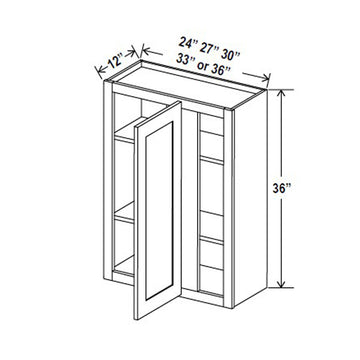 Blind Corner Cabinet - 24W x 36H x 12D - Aspen Charcoal Grey