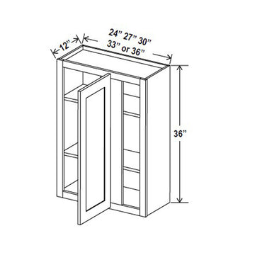 Blind Corner Cabinet - 27W x 36H x 12D - Aria Shaker Espresso