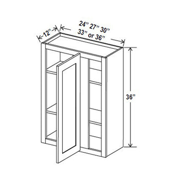 Blind Corner Cabinet - 27W x 36H x 12D - Aria Shaker Espresso - RTA