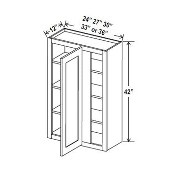 Blind Corner Cabinet - 27W x 42H x 12D - Aspen White