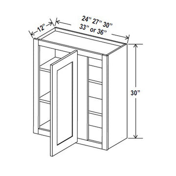 Blind Corner Cabinet - 33W x 30H x 12D - Charleston Saddle