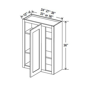 Blind Corner Cabinet - 36W x 36H x 12D - Aria Shaker Espresso