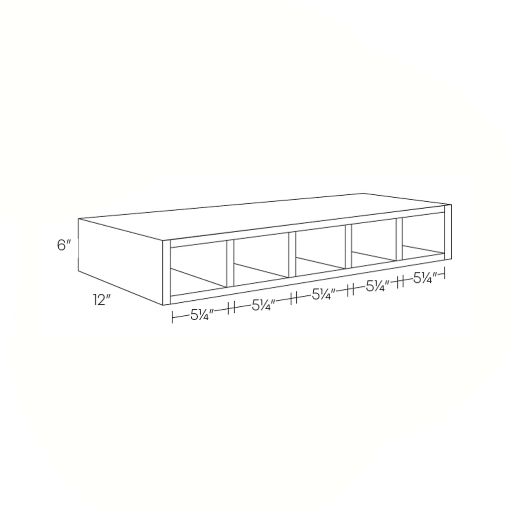 Park Avenue White - Organizer Cubby - Style 2 | 30"W x 6"H x 12"D