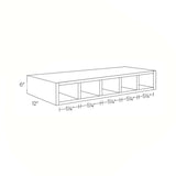 Park Avenue White - Organizer Cubby - Style 2 | 30"W x 6"H x 12"D