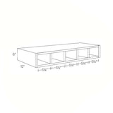 RTA - Fashion White - Organizer Cubby - Style 2 | 30"W x 6"H x 12"D