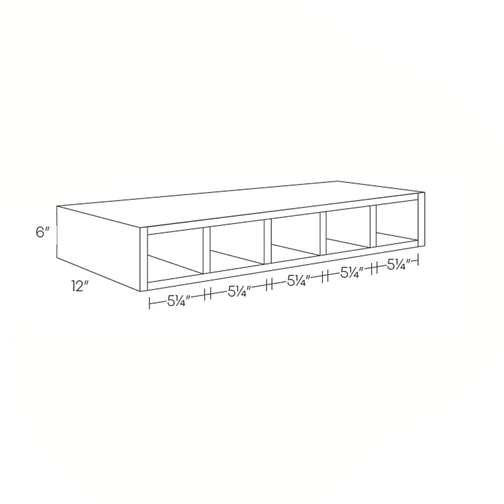 RTA - Fashion White - Organizer Cubby - Style 2 | 36"W x 6"H x 12"D