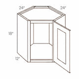 RTA - Park Avenue White - 24"W x 18"H x 12"D - Diagonal Top Of Counter Cabinet